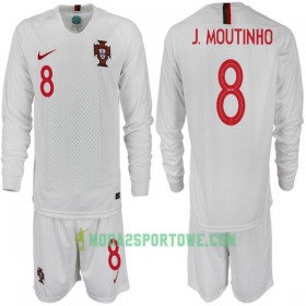 Koszulka Portugalia J. MOUTINHO 8 Dziecięcy Mistrzostwa Świata 2018 Wyjazdowe Stroje Piłkarskie Długi Rękaw